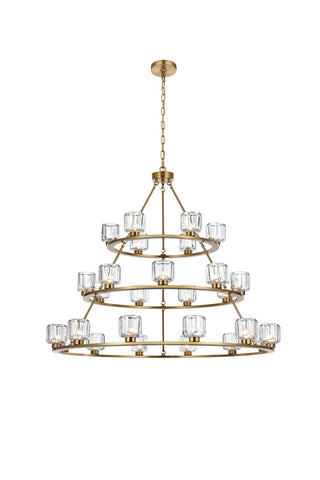 Elegant Lighting - 5100L348SG - 27 Light Chandelier - Cadence - Satin Gold and Clear