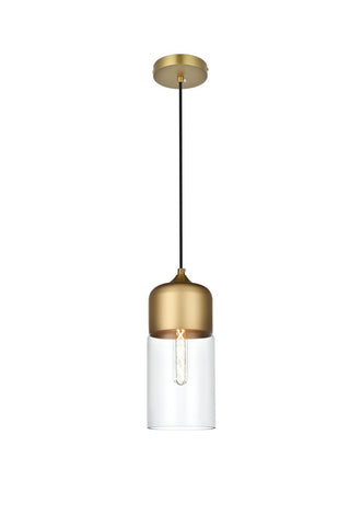 Elegant Lighting - LD2240SG - One Light Pendant - Ashwell - Satin Gold and Clear
