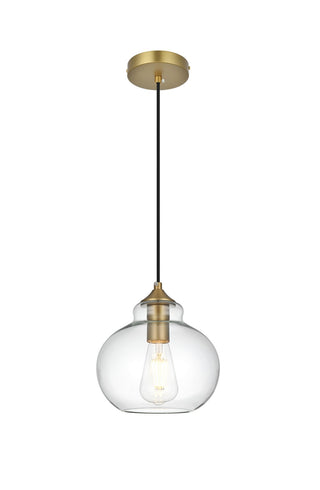 Elegant Lighting - LD2245SG - One Light Pendant - Destry - Satin Gold and Clear