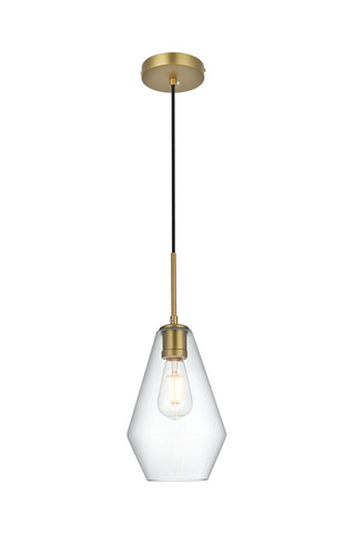 Elegant Lighting - LD2260SG - One Light Pendant - Gene - Satin Gold and Clear