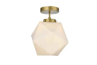 Elegant Lighting - LD2347SG - One Light Flush Mount - Lawrence - Satin Gold and Frosted white