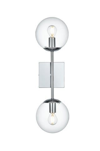 Elegant Lighting - LD2357C - Two Light Wall Sconce - Neri - Chrome and Clear