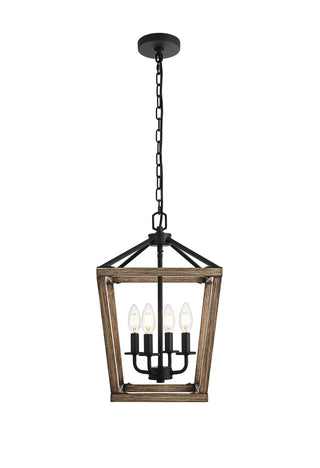 Elegant Lighting - LD511H20BW - Four Light Pendant - Gage - Brown and Black