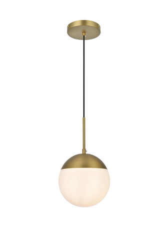 Elegant Lighting - LD6026SG - One Light Pendant - Eclipse - Satin Gold and Frosted white