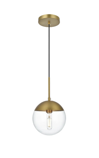 Elegant Lighting - LD6027SG - One Light Pendant - Eclipse - Satin Gold and Clear