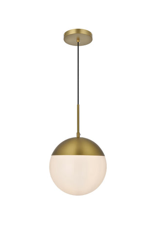 Elegant Lighting - LD6032SG - One Light Pendant - Eclipse - Satin Gold and Frosted white