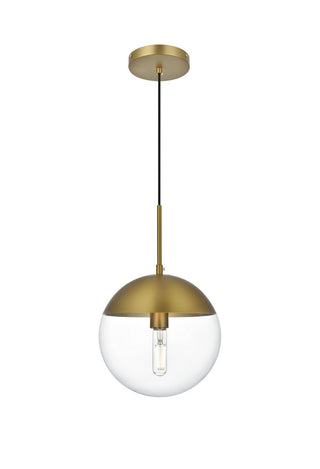 Elegant Lighting - LD6033SG - One Light Pendant - Eclipse - Satin Gold and Clear
