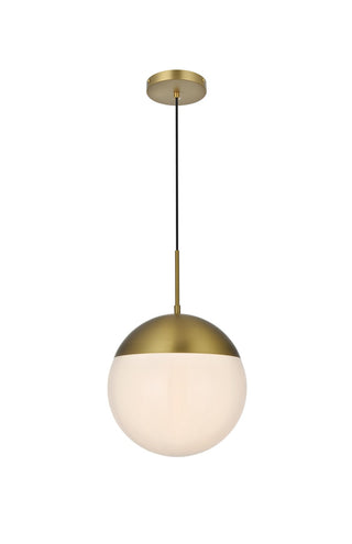 Elegant Lighting - LD6038SG - One Light Pendant - Eclipse - Satin Gold and Frosted white