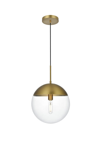 Elegant Lighting - LD6039SG - One Light Pendant - Eclipse - Satin Gold and Clear