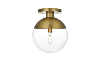 Elegant Lighting - LD6057SG - One Light Flush Mount - Eclipse - Satin Gold and Clear
