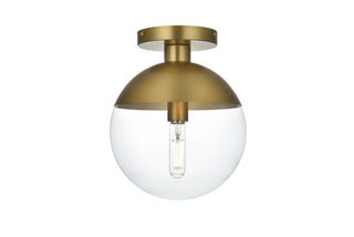 Elegant Lighting - LD6063SG - One Light Flush Mount - Eclipse - Satin Gold and Clear