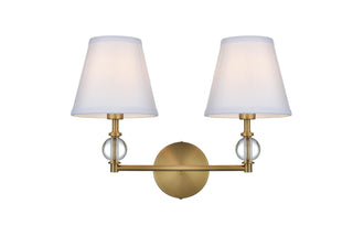 Elegant Lighting - LD7022W15SG - Two Light Wall Sconce - Bethany - Satin Gold and White