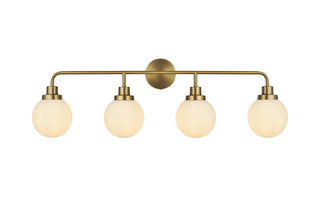 Elegant Lighting - LD7036W38SG - Four Light Wall Sconce - Hanson - Satin Gold and Opal White