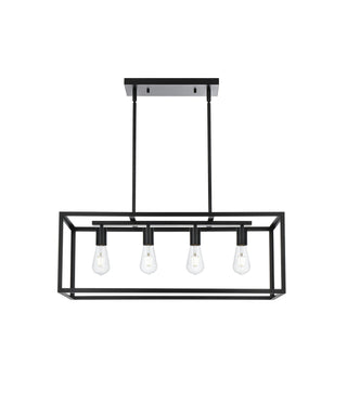 Elegant Lighting - LD723D31BK - Four Light Pendant - Judah - Black