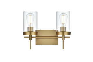 Elegant Lighting - LD7319W14SG - Two Light Wall Sconce - Taryin - Satin Gold and Clear
