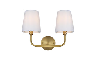 Elegant Lighting - LD7322W16SG - Two Light Wall Sconce - Senna - Satin Gold and White
