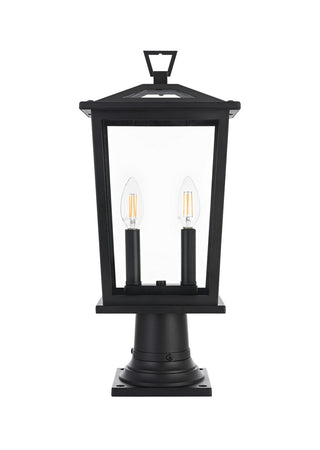Elegant Lighting - OD333P20BK - Two Light Outdoor Post Mount - Berks - Black