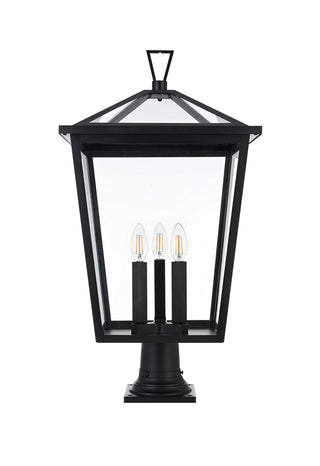 Elegant Lighting - OD334P28BK - Three Light Outdoor Post Mount - Oxford - Black
