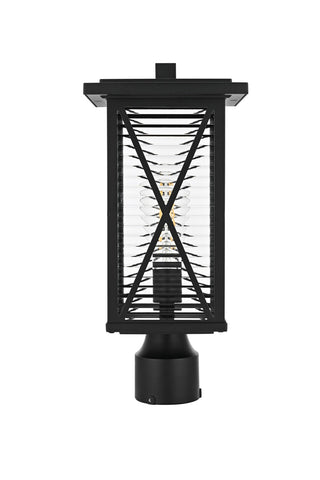 Elegant Lighting - OD607P16BK - One Light Outdoor Post Mount - Jada - Black and Clear