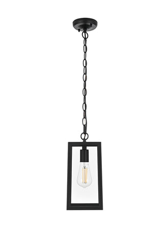 Elegant Lighting - OD608H13BK - One Light Outdoor Pendant - Veda - Black and Clear