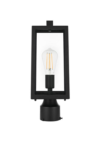 Elegant Lighting - OD608P15BK - One Light Outdoor Post Mount - Veda - Black and Clear