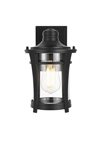 Elegant Lighting - OD609W11BK - One Light Outdoor Wall Sconce - Artemis - Black and Clear