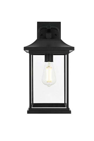 Elegant Lighting - OD612W16BK - One Light Outdoor Wall Sconce - Saul - Black and Clear