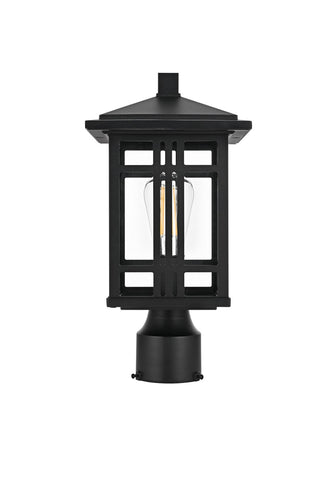 Elegant Lighting - OD613P14BK - One Light Outdoor Post Mount - Harley - Black and Clear