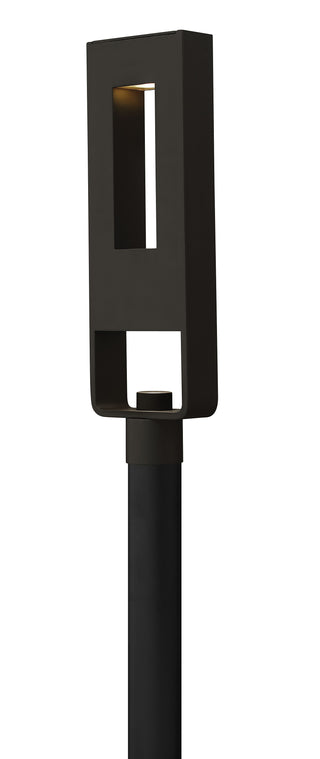 Atlantis Large Post Mount Lantern in Satin Black