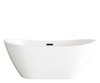 Elegant Lighting - BT10372GW-MBK - Soaking Bathtub - Ines - Glossy White