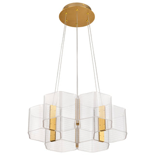 Kenzo LED Chandelier in Polished Anodized Bronze