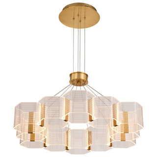 Kenzo LED Chandelier in Polished Anodized Bronze
