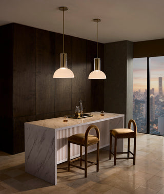 Ombra LED Pendant in Lacquered Brass