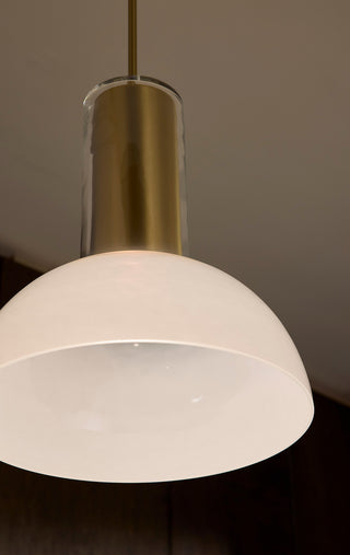 Ombra LED Pendant in Lacquered Brass