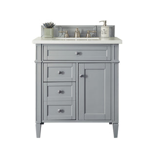 30 Inch Brittany Freestanding Vanity in Urban Gray / Carrara White Top