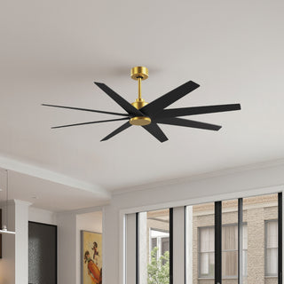 Matthews Fan Company - AN-BRBR-BK-64 - 64" Ceiling Fan - Ariella - Brushed Brass
