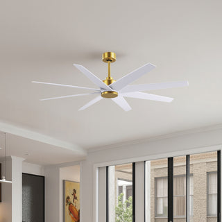 Matthews Fan Company - AN-BRBR-MWH-64 - 64" Ceiling Fan - Ariella - Brushed Brass