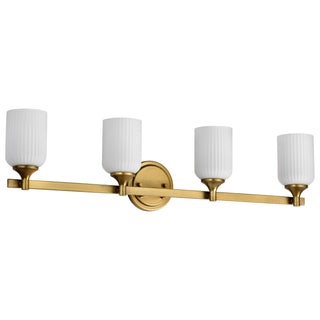 Nuvo Lighting - 60-8664 - Four Light Vanity - Solara - Natural Brass