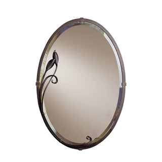 Hubbardton Forge - 710014-05 - Beveled Oval Mirror with Leaf - Mirror - Bronze