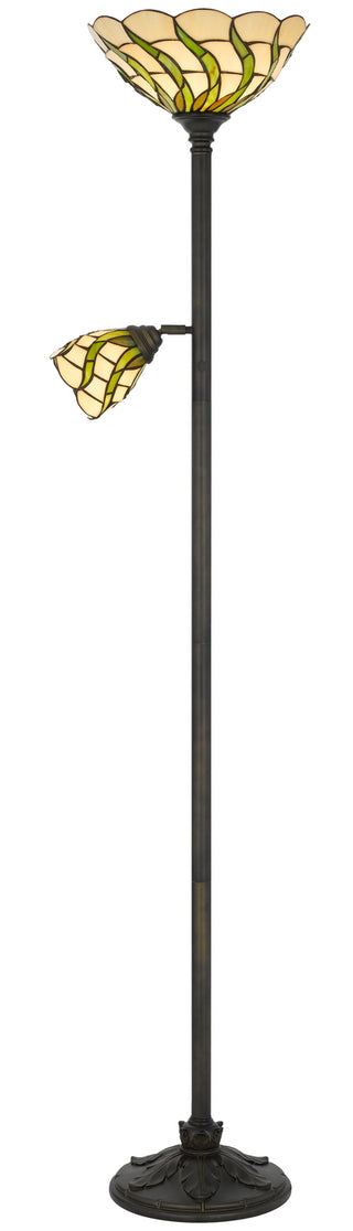 Cal Lighting - BO-3244TR - Two Light Torchiere - Galgate - Matte Black / Tiffany