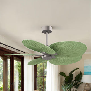 Alessandra Tropical Five Blade Ceiling Fan in Brushed Nickel