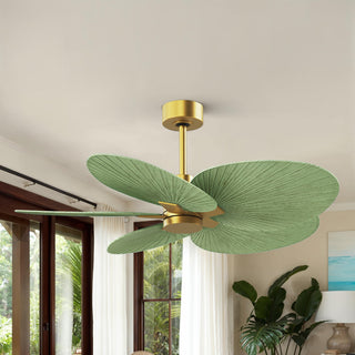 Alessandra Tropical Five Blade Ceiling Fan in Brushed Brass