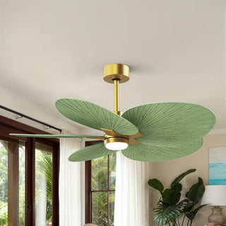 Alessandra Tropical - LK Five Blade Ceiling Fan in Brushed Brass