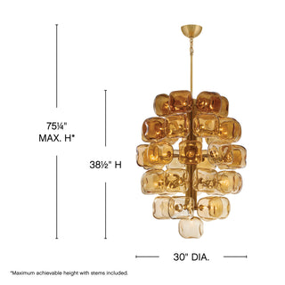 Perriand LED Chandelier in Unlacquered Brass