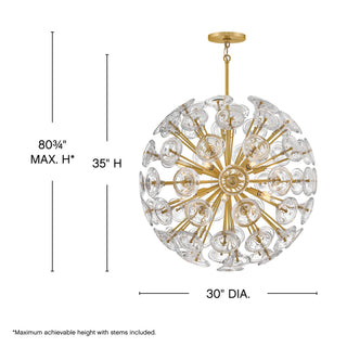 Maya LED Chandelier in Unlacquered Brass
