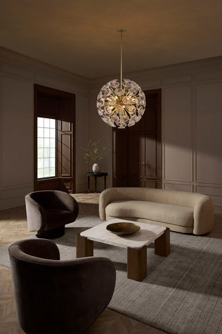 Maya LED Chandelier in Unlacquered Brass