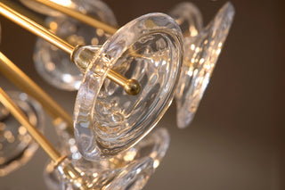 Maya LED Chandelier in Unlacquered Brass