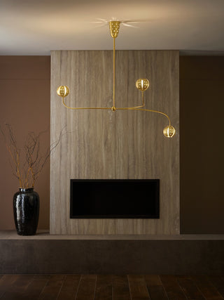 Anthos LED Chandelier in Unlacquered Brass