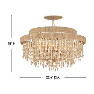 Freya LED Semi Flush Mount in Burnished Gold