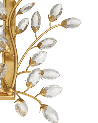 Forget-Me-Not Mirror in Clear/Chinois Gold Leaf
